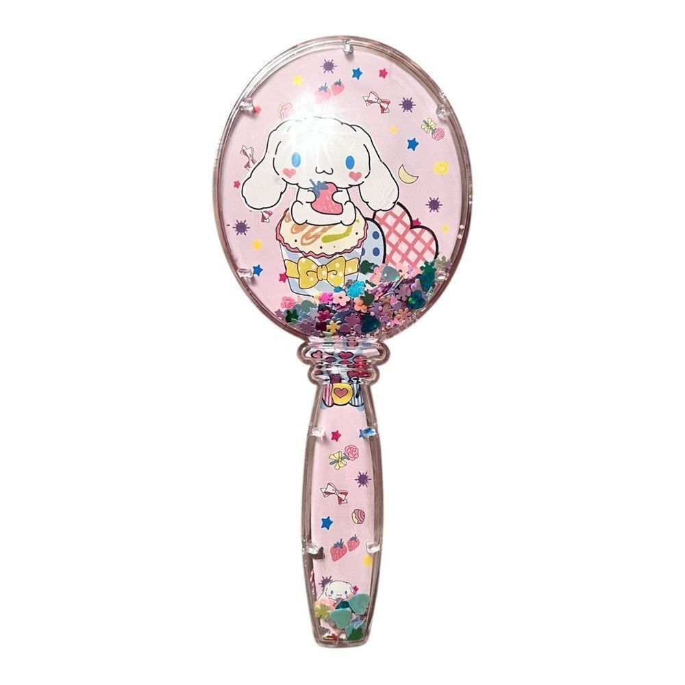 Cute Cinnamoroll Pink Brush Comb With Movable Confetti